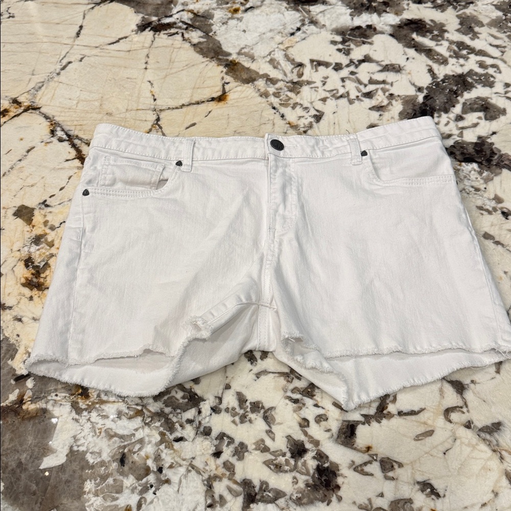 Kut from the Kloth White Denim Shorts